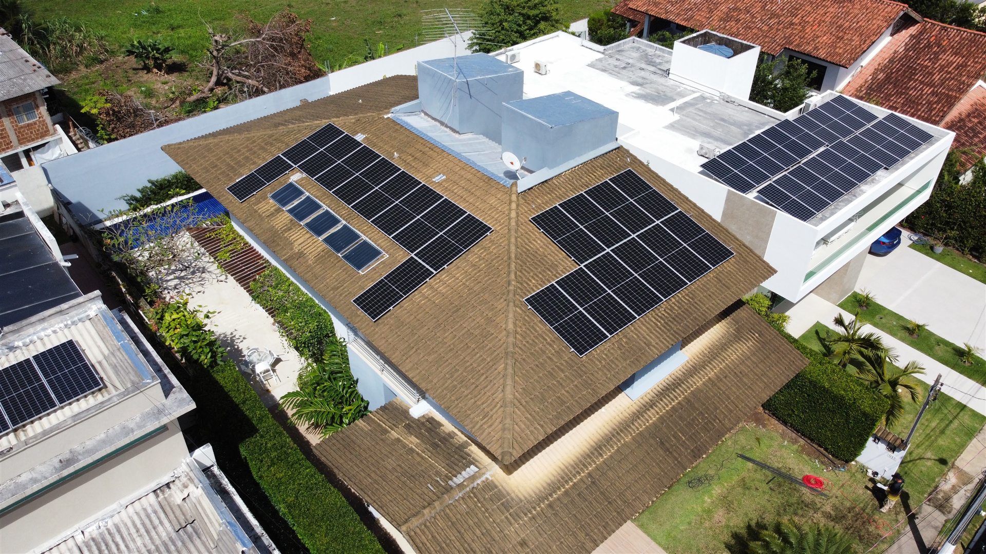 Energia solar instalada em residência em Alagoas